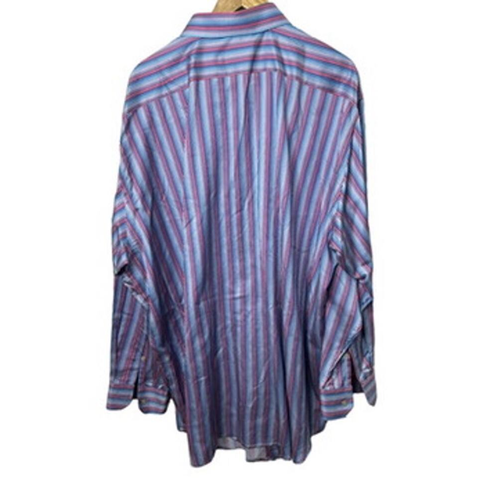 Robert Graham Multi-Color Pinstripe Button-Down Shirt Men's 48 19 34/35 BIG - Picture 4 of 7